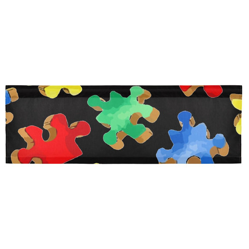 Augenstern Window Topper Curtain Autism-Awareness-Colorful-Puzzle 54x18 inch Valance Short Curtain for Kitchen Windows/Bathroom/Living Room/Bedroom