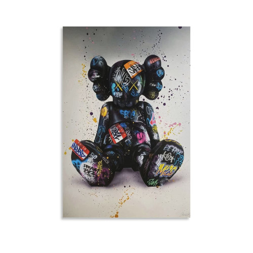 MOXINO Kaw Bearbrick Poster Canvas Print Poster Unframe: 12x18inch(30x45cm)