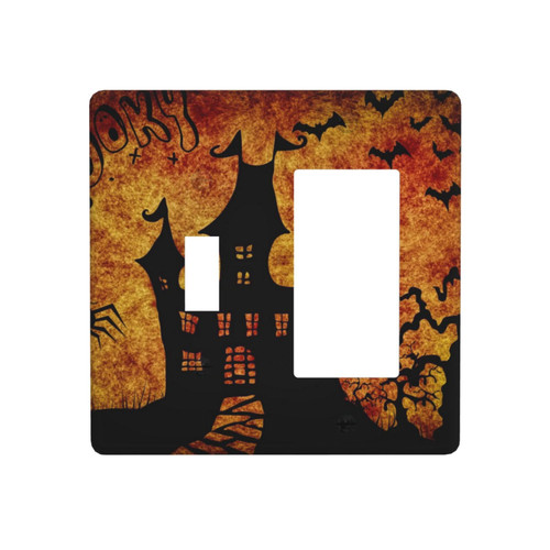 Halloween Castle Bats Toggle/Rocker Switch Wall Plate Combination, Replacement Receptacle Faceplates Outlet Cover