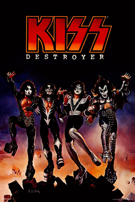 Kiss Band Destroyer Poster Album Cover Merchandise Collectibles Kiss Memorabilia Heavy Metal Music Merch 1970s Retro Vintage Cool Wall Decor Room Home Gift Cool Wall Decor Art Print Poster 12x18