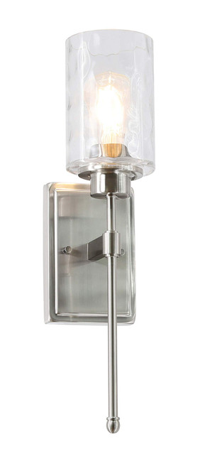 Coboca Lighting Wall Sconce 1 Light Sconces Wall Lighting with Glass, Modern Bathroom Vanity Light Brushed Nickel Finish XB-W1227-BN
