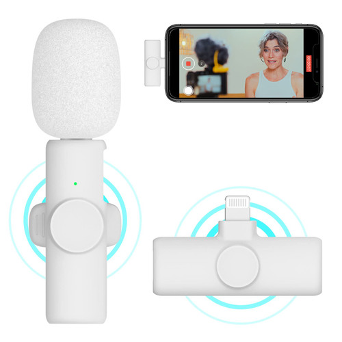 NUNUWE White Wireless Lavalier Microphone for iPhone iPad, Mini Lapel Wireless Microphone for Video Recording, TikTok Facebook Live Steam, Youtubers, Vloggers, Interview, Clip-on Plug & Play NUNUWE White Wireless Lavalier Microphone for iPhone iPad, Mini Lapel Wireless Microphone for Video Recording, TikTok Facebook Live Steam, Youtubers, Vloggers, Interview, Clip-on Plug & Play