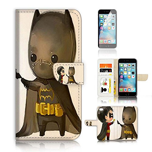 ( For iPhone 6 / 6S ) Wallet Case Cover and Screen Protector Bundle A20017 Robin and Batman
