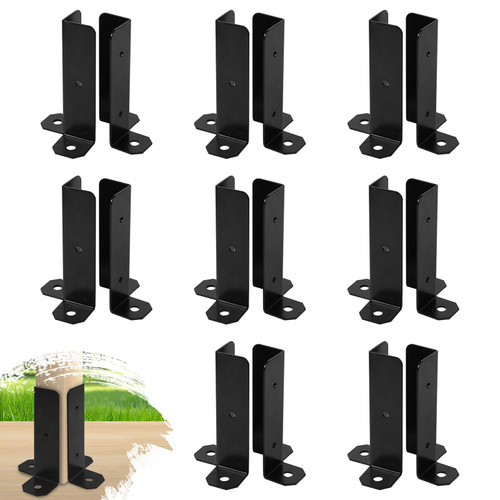 Cskunxia 16Pcs Adjustable Post Base Bracket Fit 1.5x1.5, 2x2, 2x4, 4x4 Post Deck Post Anchor Base Brackets Adjustable Wood Fence Pergola Brackets for Railing Mailbox Deck