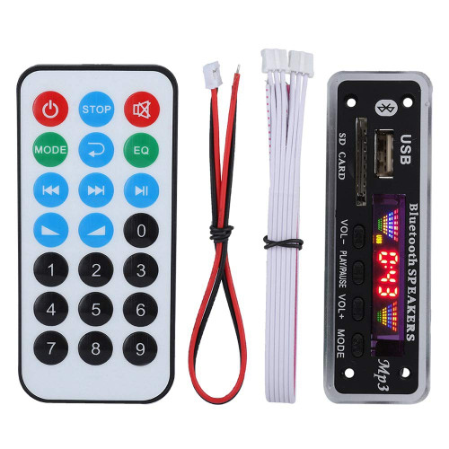 ASHATA MP3 Audio Decoder Board, DC 5V/12V Bluetooth 5.0 Audio Decoder Module Support MP3/WMA/WAV/FLAC/APE, Colors Screen USB AUX SD FM Radio Lossless Car Stereo Bluetooth Recording Module (Black)