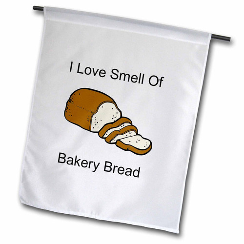3dRose Image of I Love Smell Of Bakery Bread With Cartoon Loaf - Flags (fl-364020-2)