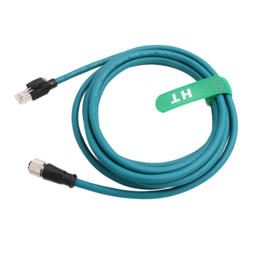 HangTon Ethernet Cable M12 A-Coding 8 Pin Female to RJ45 Cat-7e Patch Cord for Industrial Actuator Sensor Profibus Network Automation Application 3m