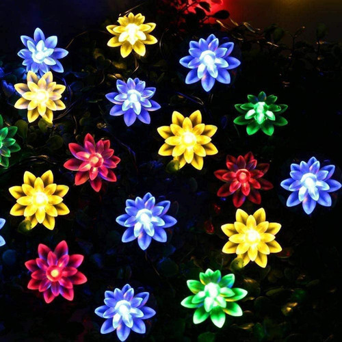 Berocia Solar String Lights Outdoor Waterproof, 7m/24ft 50 LED 8 Modes Lotus Outdoor Solar Powered String Lights for Patio, Solar Garden Lights for Yard Porch Wedding Party Decoration Berocia Solar String Lights Outdoor Waterproof, 7m/24ft 50 LED 8 Modes Lotus Outdoor Solar Powered String Lights for Patio, Solar Garden Lights for Yard Porch Wedding Party Decoration