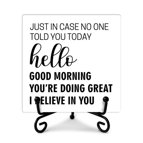 Inspirational Quotes Desk Decor Gift, Decor Wood Plaque with Stand, You're Doing Great I Believe in You, Motivational Desk Wood Sign for Women Men Friend Teens Student Home Office Classroom-a03
