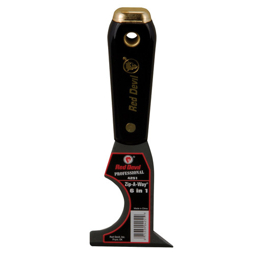 Red Devil 4251 Zip-A-Way 6 in-1 Painter's Tool, Nylon Handle