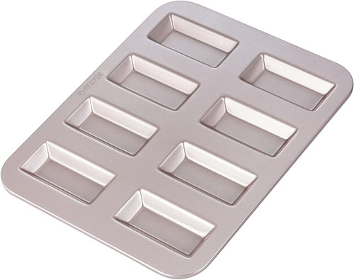 CHEFMADE Financier Cake Pan, 8-Cup Non-Stick Mini Loaf Pan Carbon Steel Baking Pan (Champagne Gold) CHEFMADE Financier Cake Pan, 8-Cup Non-Stick Mini Loaf Pan Carbon Steel Baking Pan (Champagne Gold)
