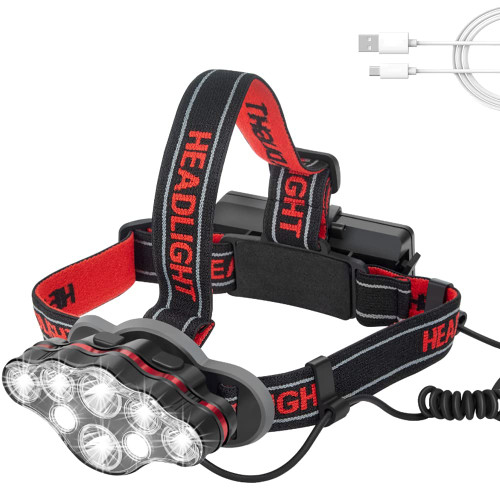 Tupwaid New Rechargeable Headlamp, Led Head Lamp Waterproof 18000 Lumen Brightest 8 LED USB Headlight Flashlight with Red Lights, Extreme Bright Headlamps with 8 Modes for Outdoor Camping Fishing Tupwaid New Rechargeable Headlamp, Led Head Lamp Waterproof 18000 Lumen Brightest 8 LED USB Headlight Flashlight with Red Lights, Extreme Bright Headlamps with 8 Modes for Outdoor Camping Fishing