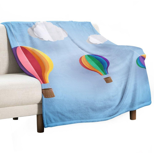 Lurnise Blankets Hot Air Balloon Flannel Blanket Cozy Bedding Throw Blankets for Sofa Couch Chair Office 30"x40"