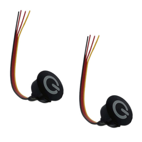 Micro Touch Stepless Dimming Switches Led Light Switch Dimmer Dc 12v Touch Lamp Control dimmable Switch with Cord for Strip Brightness 16mm/0.62" Mounting Hole 2pack Black