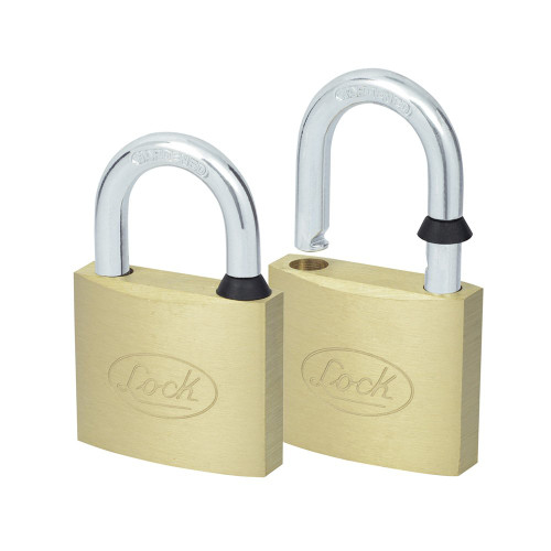 Lock 13CA Set of 2 Brass Padlocks Short Hook 40mm
