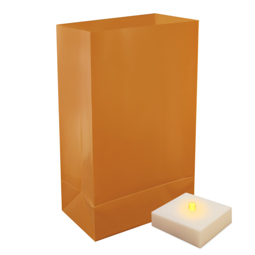 LumaBase Battery Operated LumaLite Luminaria Kit with Timer - Tan, 6 Count, 77406