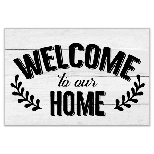 Autravelco Welcome to Our Home Wall Decorative Signs Rustic Wood Wall Sign Retro Funny Kitchen Quote Wall Art Wood Plaque Sign Home Decor for Bedroom Outdoor 12x18 Inch
