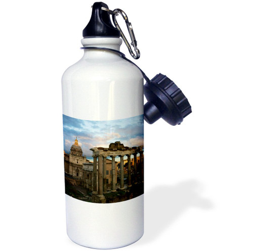 3dRose "Forum, Rome, Italy EU16 DBN0183 David Barnes" Sports Water Bottle, 21 oz, White