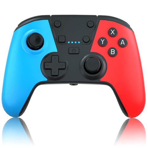 Switch Controller for Nintendo Switch,Switch Pro Controller for Wireless Switch/Switch Lite Remote with Dual Vibration, Gyro Axis, Motion Support Wake Up and Adjustable Turbo (Blue+Red)