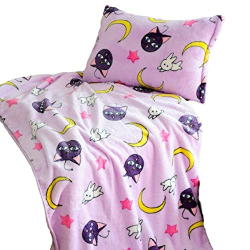 GK-O Sailor Moon Blanket Tsukino Usagi Cosplay Purple Luna Blanket (Blanket 78.74in×78.74in)