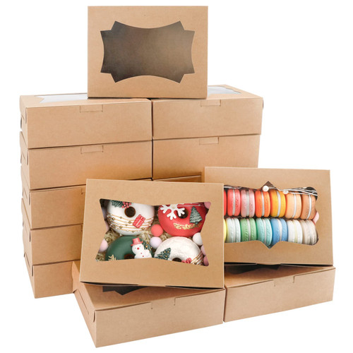 TOMNK 24pcs 8in Cookie Boxes Bakery Boxes with 3 Style Window 8x6x2.5 ?Inches Pastry Treat Boxes for Chocolate Strawberries, Donuts, Cupcakes, Muffins, Dessert and Party Favor TOMNK 24pcs 8in Cookie Boxes Bakery Boxes with 3 Style Window 8x6x2.5 ?Inches Pastry Treat Boxes for Chocolate Strawberries, Donuts, Cupcakes, Muffins, Dessert and Party Favor