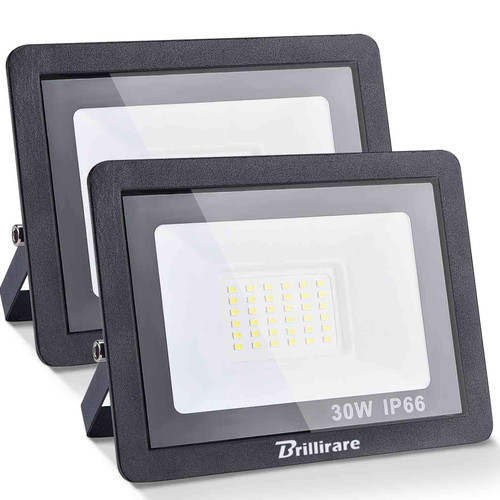 Brillirare 2 Pack 30W LED Flood Light, 4200LM Floodlight, Super Bright 6500K Outdoor Work Light, IP66 Waterproof Security Light, Flood Lights for Yard, Garden, Playground, Basketball Court Brillirare 2 Pack 30W LED Flood Light, 4200LM Floodlight, Super Bright 6500K Outdoor Work Light, IP66 Waterproof Security Light, Flood Lights for Yard, Garden, Playground, Basketball Court