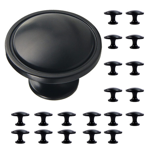 Cabinet Handles Cabinet Knobs Drawer Pulls 20 Pack Kitchen Cabinet Knobs Black Cabinet Knobs Cupboard Door Knobs Drawer Handle Knob Matte Dresser Knobs Kitchen Cupboard Cabinet Drawer Door ( Black)