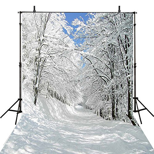 8x8FT Backdrop Photography Backgrounds Snow Forest Photo Backdrops Winter Vinyl Photography Backgrounds Computer Printed Photo Backgrounds M2310