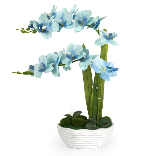 Light Blue Flowers Orchids Artificial Flowers Blue Orchid In Vase Orchid Artificial Flowers With Pot Faux Orchid Plant Silk Orchids Phalaenopsis Flowers Arrangements For Home Decor Kitchen Office Light Blue Flowers Orchids Artificial Flowers Blue Orchid In Vase Orchid Artificial Flowers With Pot Faux Orchid Plant Silk Orchids Phalaenopsis Flowers Arrangements For Home Decor Kitchen Office