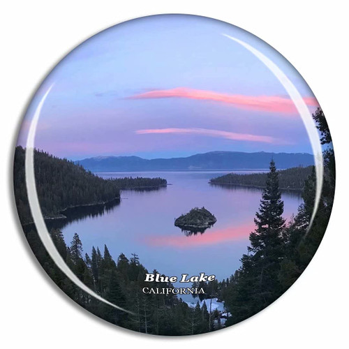 Blue Lake Emerald Bay State Park California USA Fridge Magnet Travel Gift Souvenir Collection 3D Crystal Glass