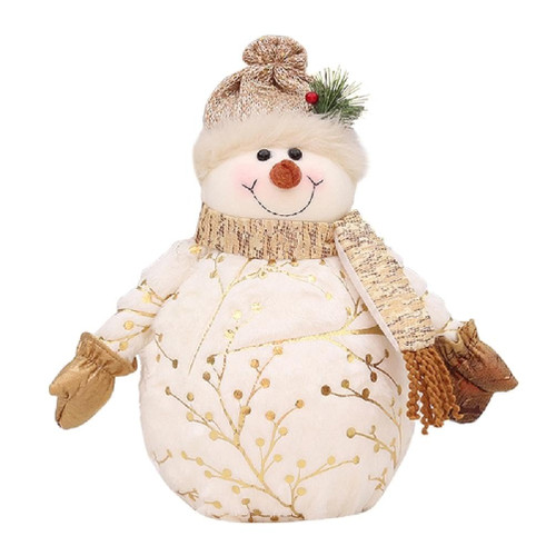 Snowman With Scarf Snowman Dolls Plush Winter Decor Christmas Shelf Sitter Plush Handmade (with Scarf Style) Snowman Crafts