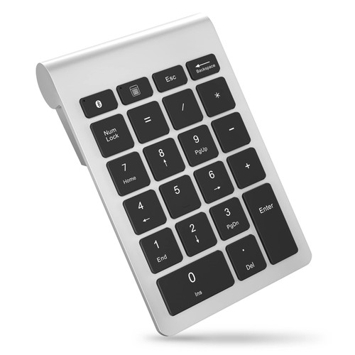 Foloda Bluetooth Number Pads for Laptop: 22 Keys Wireless Financial Accounting Numeric Keypad, External 10 Keys Numpad Keyboard for Computer Surface Pro Notebook,Desktop