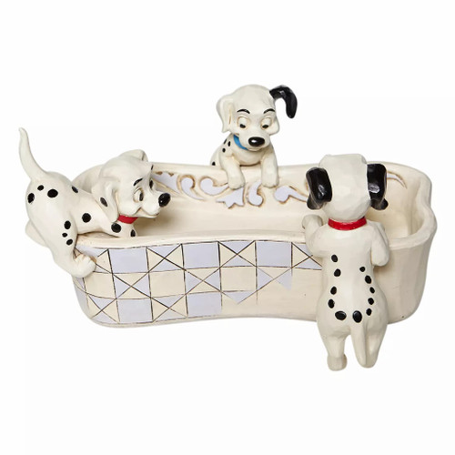 Enesco Disney Traditions by Jim Shore 101 Dalmatians Bone Bowl Figurine, 3.75 Inch, Multicolor