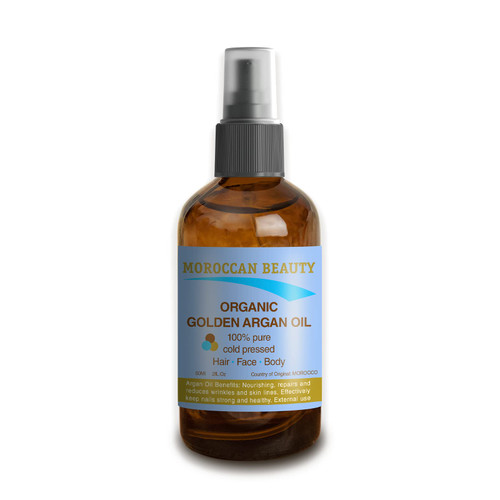 Moroccan Beauty Golden Argan Oil, 100% Pure/Natural, Certified Organic -For Face, Hair, Nails and Body 2 oz-60ml Moroccan Beauty Golden Argan Oil, 100% Pure/Natural, Certified Organic -For Face, Hair, Nails and Body 2 oz-60ml