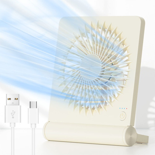 JOSTRY Mini Desk Fan with Strong Airflow,Portable Personal Fan Rechargeable,3 Speed Adjustable Desktop Fan Ultra Quiet USB Fan for Office Bedroom Table Desktop Outdoor