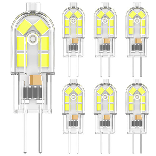 IERKOU G4 LED Bulbs, 2W Equivalent 20W G4 Halogen Lamps, White 6500K, No Flickering, AC/DC 12V G4 Bi Pin Bulb