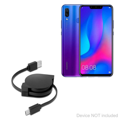 BoxWave Cable Compatible with Huawei nova 5i - miniSync - USB-A to USB Type-C, Retractable Cable - USB-A to USB Type-C for Huawei nova 5i