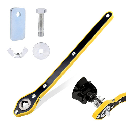 CALIDAKA 2 in 1 Jack Ratchet Wrench, Auto Labor-Saving Jack Ratchet Wrench for Scissor Jack, Tire Wheel Lug Wrench for Tire Jack, Scissor Jack Wrench Lift Speed Handle Tool Fit for Truck/SUV(Yellow)