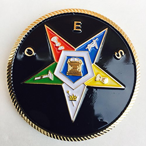 2" Mini Small Masonic OES Sisters motorcycle Compact Auto Car Emblem Blackbackground