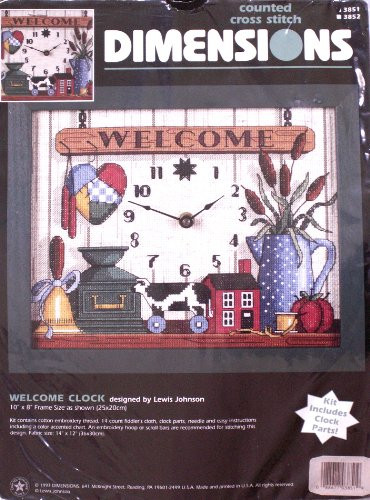 Welcome Clock Counted Cross Stitch Kit - 3851