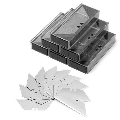Utility Knife Blades 60 Pack, High Carbon Steel Standard Size Utility Knife Refill Blades, Heavy Duty SK5 Utility Razor Replacement Blades