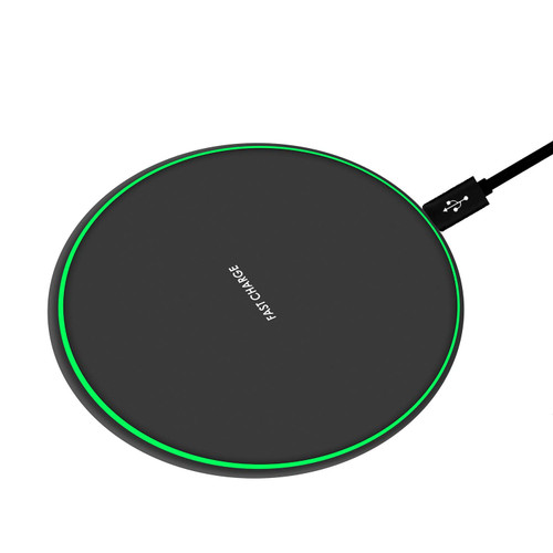 Wireless Charger Ultra Slim 10W Fast Wireless Charging Station Black Qi-Certified?Universal Wireless Charging Station Pad Compatible with Smart Phones and Other QI Devices(No AC Adapter,1 Pack)