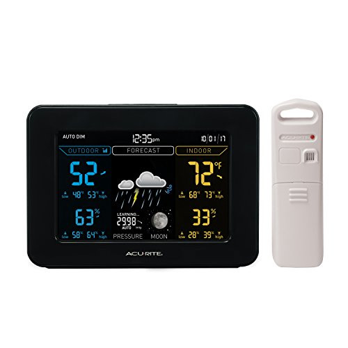 AcuRite 02027A1 Color Weather Station with Temperature and Humidity Monitor, Weather Forecaster - Dark Theme AcuRite 02027A1 Color Weather Station with Temperature and Humidity Monitor, Weather Forecaster - Dark Theme