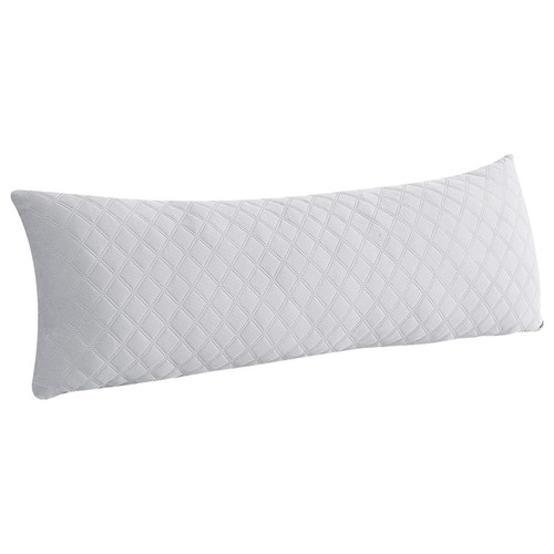 YUGYVOB Cooling Body Pillow for Adults - Soft Quilted Full Body Pillow for Side Sleeper - Adjustable Long Pillow Insert for Sleeping - 20x54 inch (Light Grey)