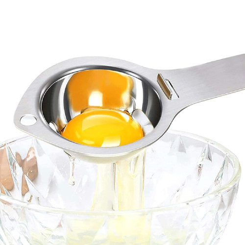 Egg Separator Egg Yolk White Filter Food Grade Egg Divider Egg Sieve Kitchen Gadget Cooking Tool (Silver)