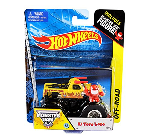 Hot Wheels Monster Jam New El Toro Loco 2014 New Look #50 Red And Yellow Includes Monster Jam Figure