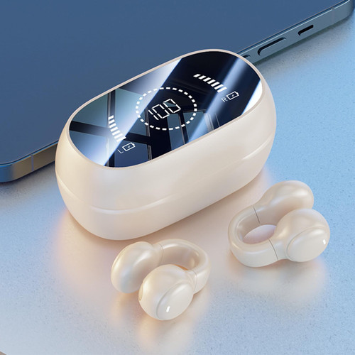 Uscallm Wireless Earbuds, Bluetooth 5.3 Ear Clip Conduction Headphones, HiFi Sound Open Ear Earbuds, Long Endurances Sports Bluetooth Earbuds for Cycling Running Workout