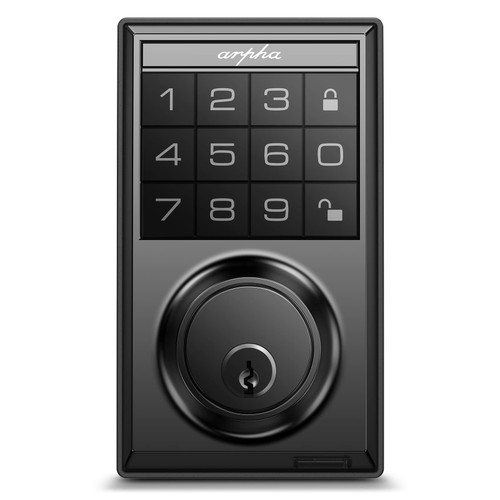 ARPHA Electronic Keypad Deadbolt, Keyless Entry Door Lock with Keypads, Deadbolt Smart Lock, Large Button, Auto Lock, Easy Installation, Black ARPHA Electronic Keypad Deadbolt, Keyless Entry Door Lock with Keypads, Deadbolt Smart Lock, Large Button, Auto Lock, Easy Installation, Black
