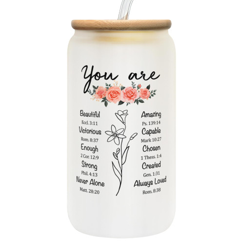 Christian Gifts for Women - Birthday Gifts for Women - Religious Gifts for Women, Inspirational Gifts for Women - Gifts for Women, Mom, Sister, Friend, Coworker - Christmas Gifts for Women - Can Glass