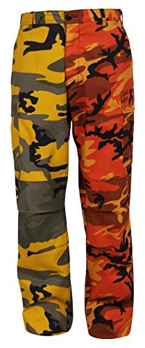 Rothco Two-Tone Camo BDU Pants, Stinger Yellow/Savage Orange Camo, 3XL